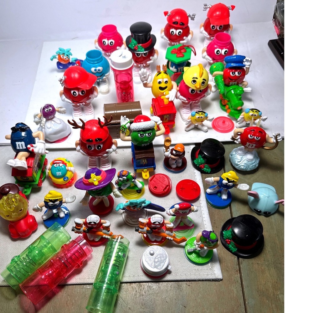 M&M's Character Toy Lot Mixed Size Multi Good Holiday Sports Figures Dispensers